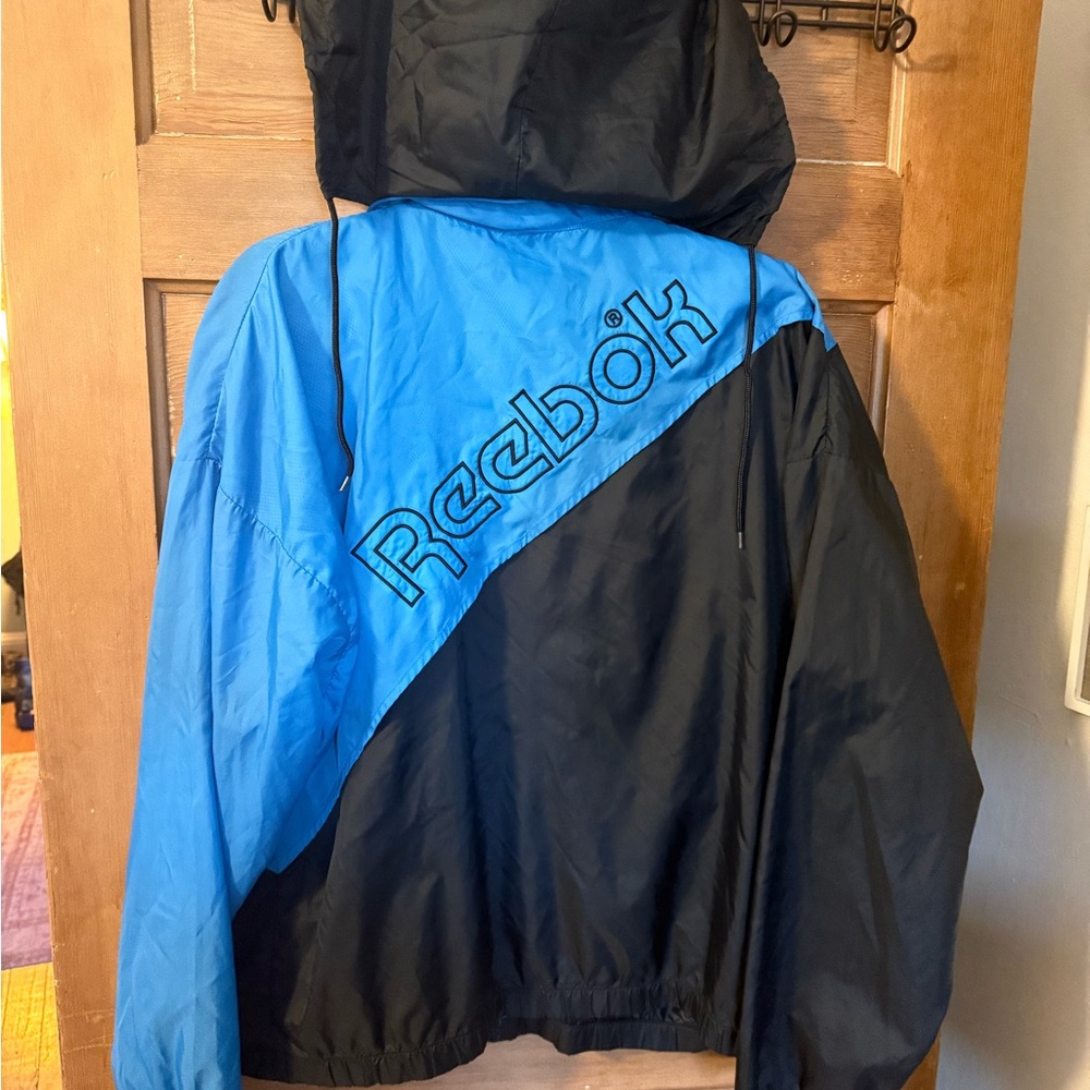 Vintage Reebok Sport Blue and Black windbreaker Jacket - Picture 2 of 4
